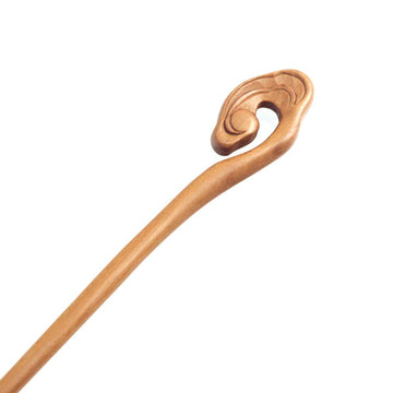 CrystalMood Handmade Carved Wood Hair Stick Propitious Cloud Peachwood